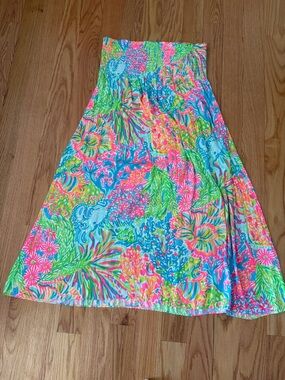 Lilly Pulitzer Neon Tropical Floral Maxi Skirt